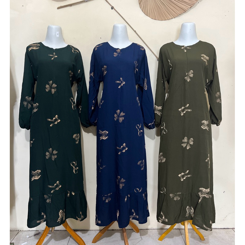 DASTER LONGDRES REMPEL KAMIYA || BUSUI RESLETING || LENGAN PANJANG || REMPEL BAWAH ||