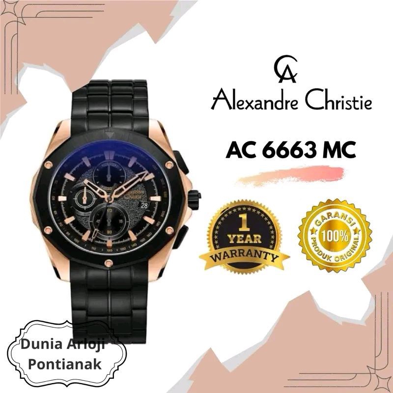 [DUNIA ARLOJI PONTIANAK] AC 6663 Jam Tangan Pria Original Rantai AC6663 MC Watches Kulit