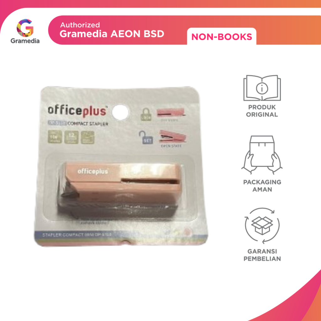 

GRAMEDIA BSD CITY - OFFICEPLUS STAPLER COMPACT MINI PINK