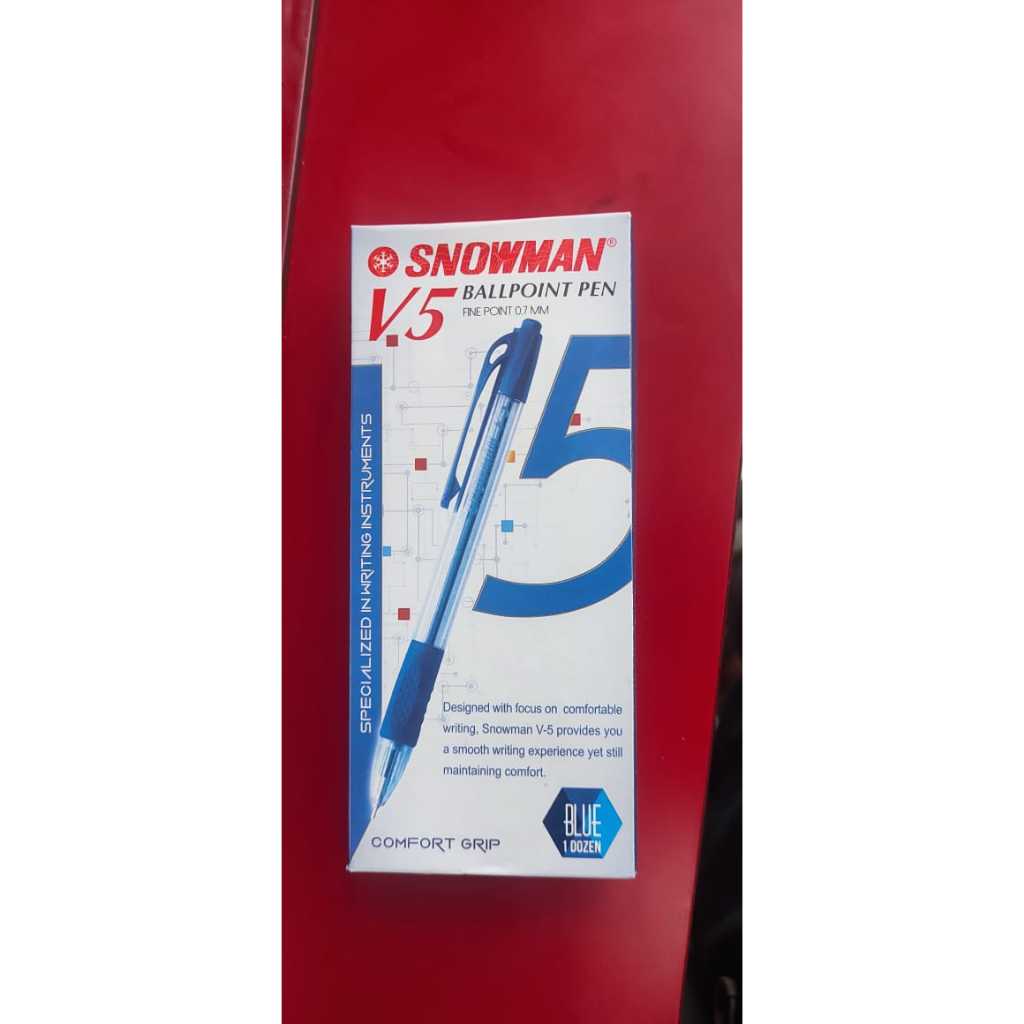 

Snowman V-5 Pulpen Biru – Tinta Halus, Original, Nyaman Dipakai