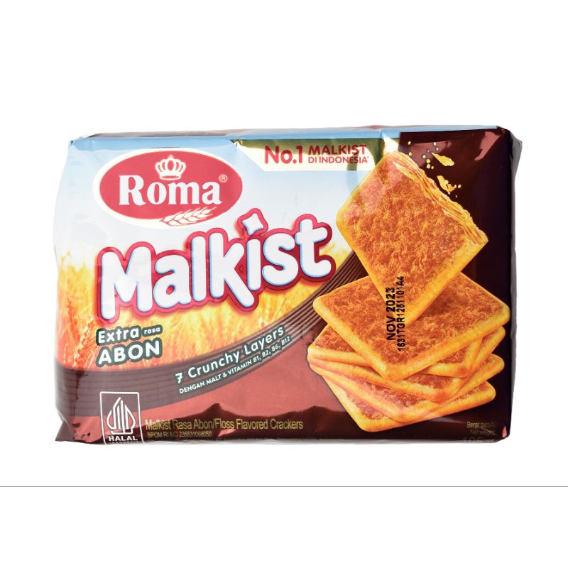 

Roma Malkist Abon 105gr | Extra Rasa Abon Gurih & Renyah | Biskuit Malkist Roma Asli