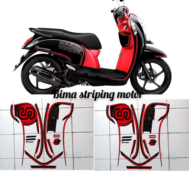 Stiker Striping Body Motor Full Set Honda Scoopy Sporty 2014