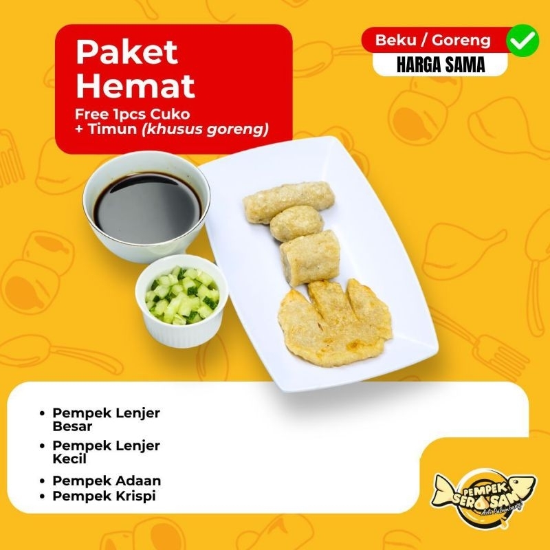 

PEMPEK SERASAN khas Palembang Paket Hemat/ Mpek Mpek ikan Frozen