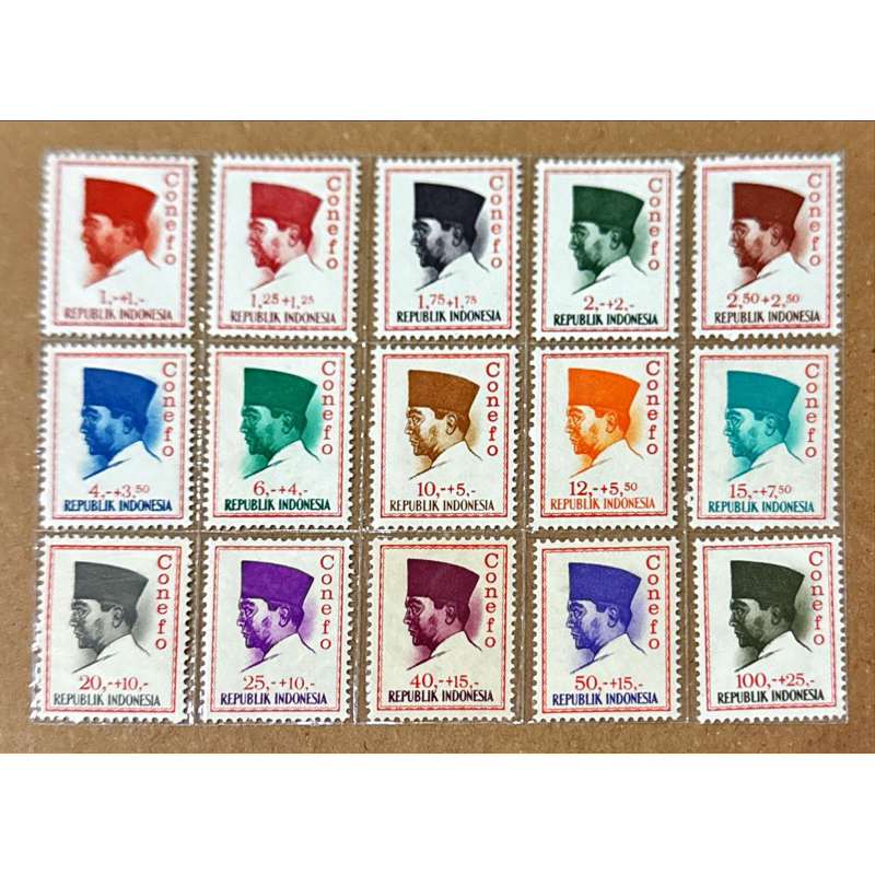 

(BA) PRANGKO INDONESIA 1965 CONEFO 15V COMPLIT SET MNH.