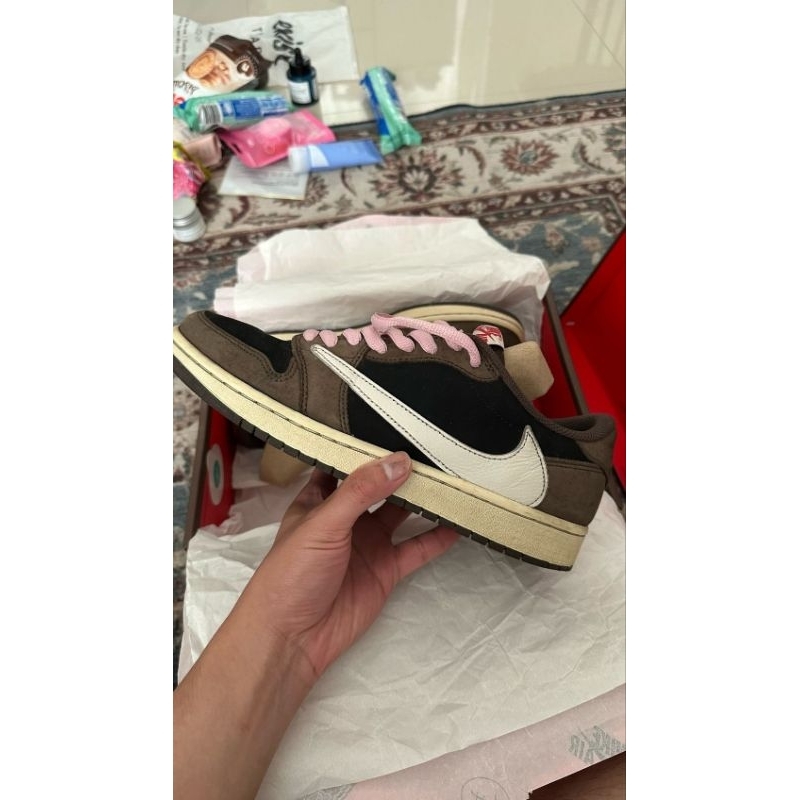 Air Jordan 1 Low OG X Travis Scott Mocha Size 42.5 Original Authentic Second VVNDS with box like new