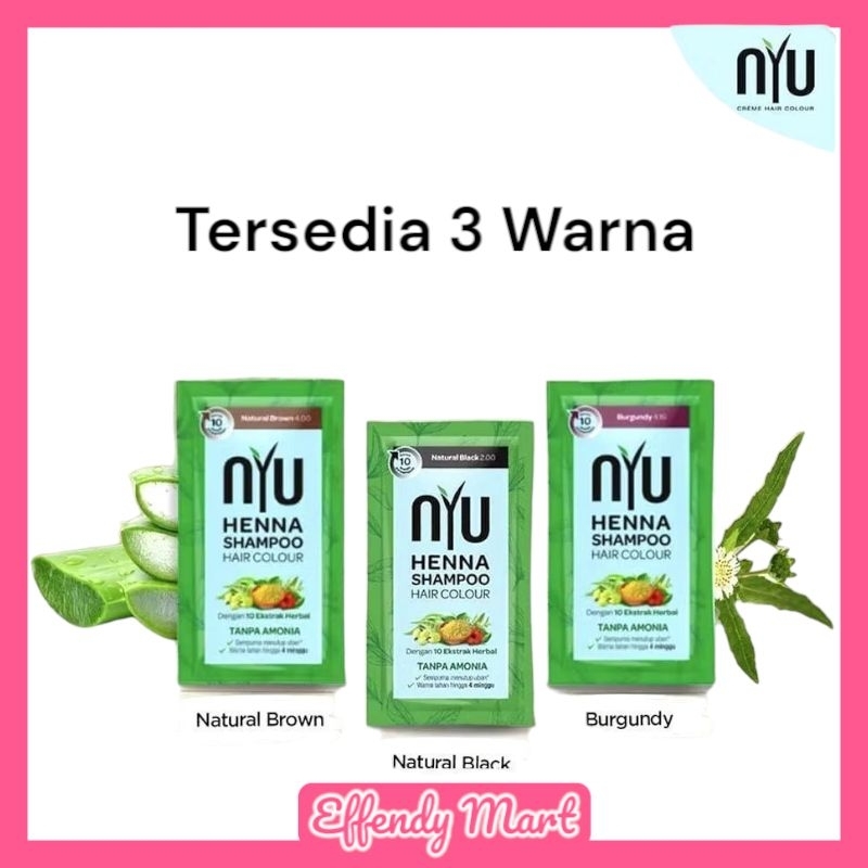 NYU Shampoo Hair Colour Black/Brown/Burgundy