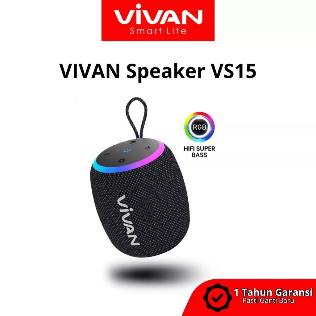 VIVAN Speaker VS15 Hifi Super Bass RGB