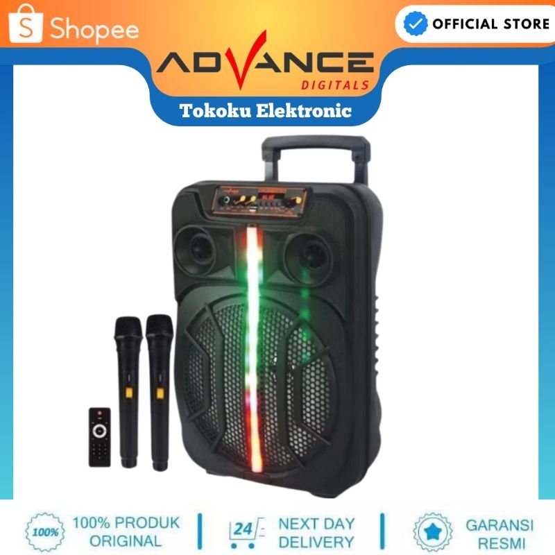Advance Speaker Bluetooth S120 Karaoke Portable 2 Mic Wireless TWS 12 inch
