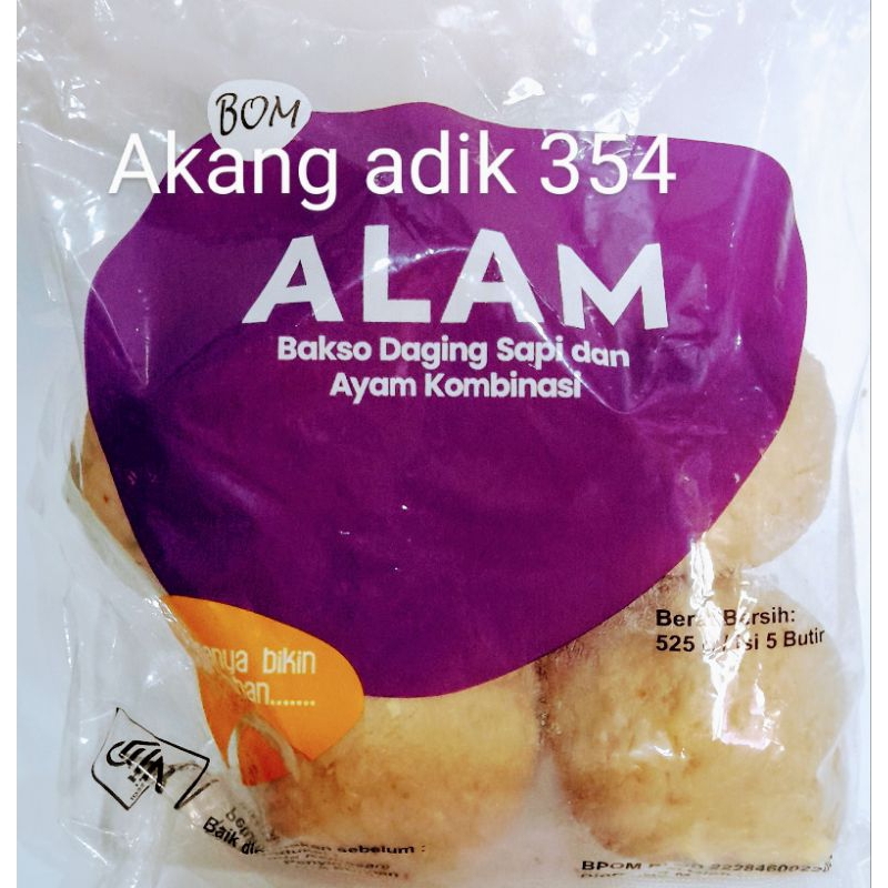 

bakso urat ayam dan sapi kombinasi halal bakso alam BOM besar isi 5