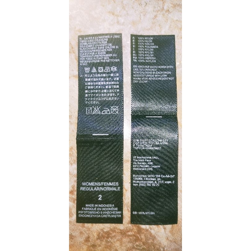 

label merek brand label (size care misc) label tag tnf the nort fa¢e