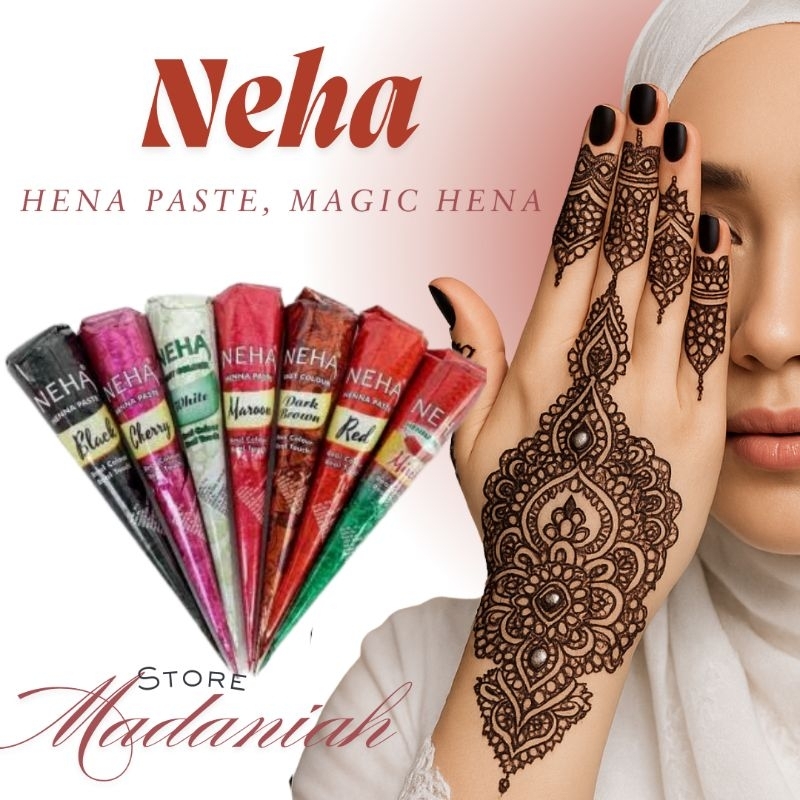 Hena Henna Magic Neha BPOM maroon white hitam cerry halal pernikahan