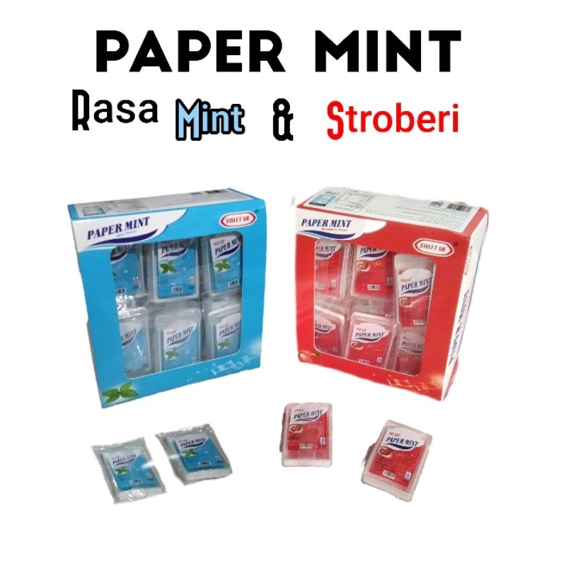 

Sweet me Paper mint/permen kertas rasa mint & stroberi box isi 30pcs
