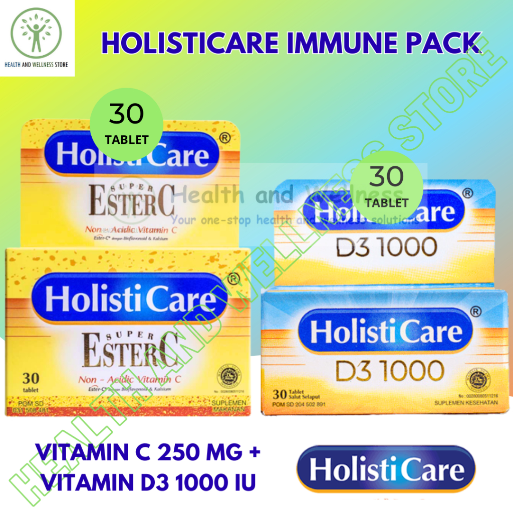 Holisticare Ester C 30 Tab Dan D3 D3 1000 IU Paket