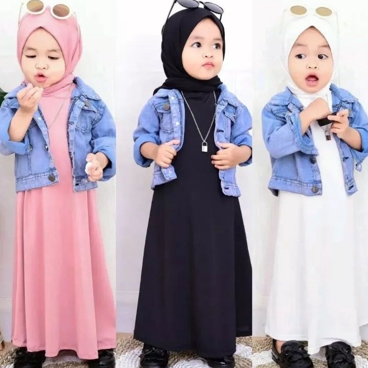 Terlaris DRESS INNER ANAK PEREMPUAN TANPA LENGAN 112 TAHUN  GAMIS KUTUNG ANAK POLOS JERSEY PREMIUM