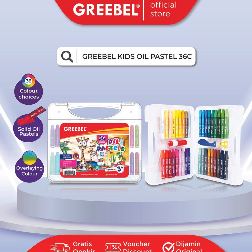 

KODE M32D Crayon Greebel 36 Warna Oil Pastel Greebel 36 Warna Non toxic