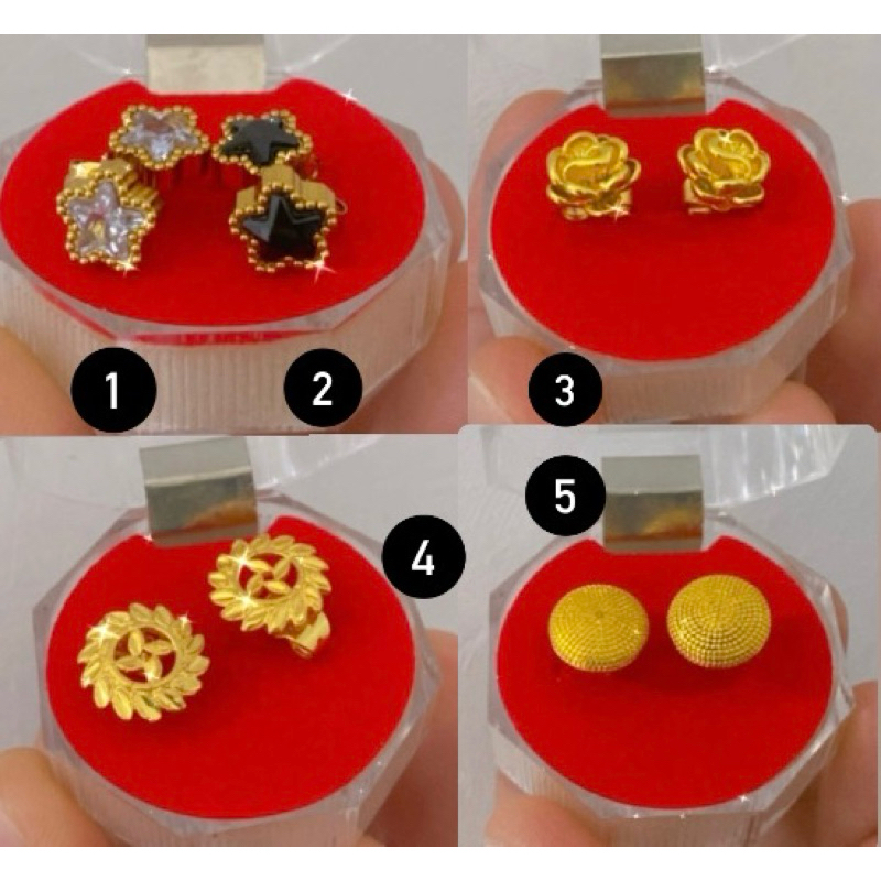 Anting rose tusuk Bunga emas Malaysia bisa tukar tambah Awet bertahunan