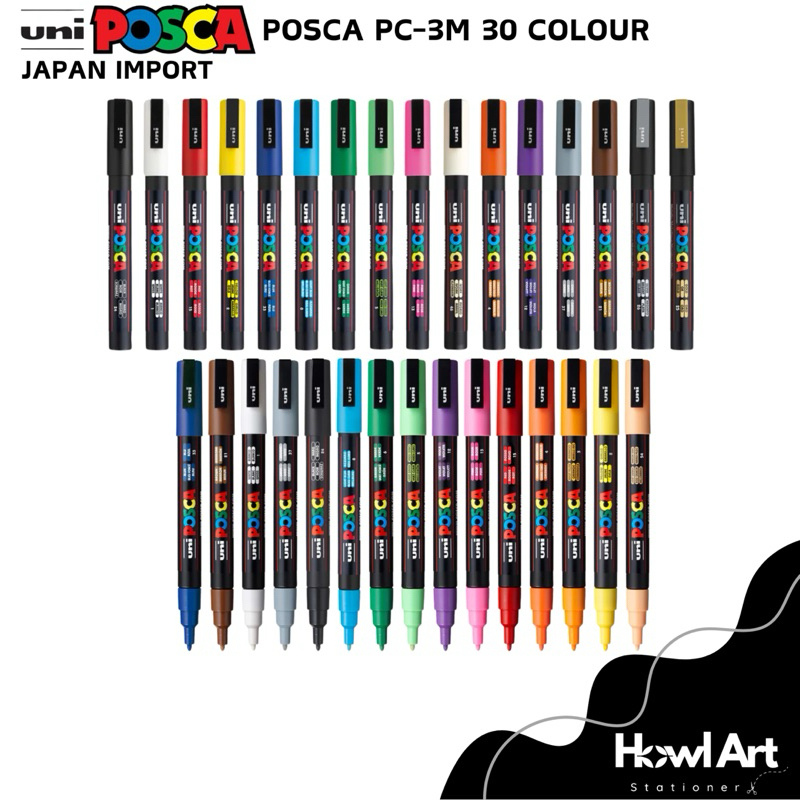 

D3W! UNI Posca PC-3M 30 Colour Paint Acrylic Marker Japan Import