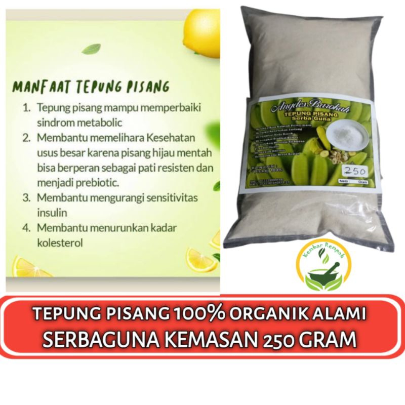 

TEPUNG PISANG MURNI 100% ORGANIK KEMASAN 250 GRAM