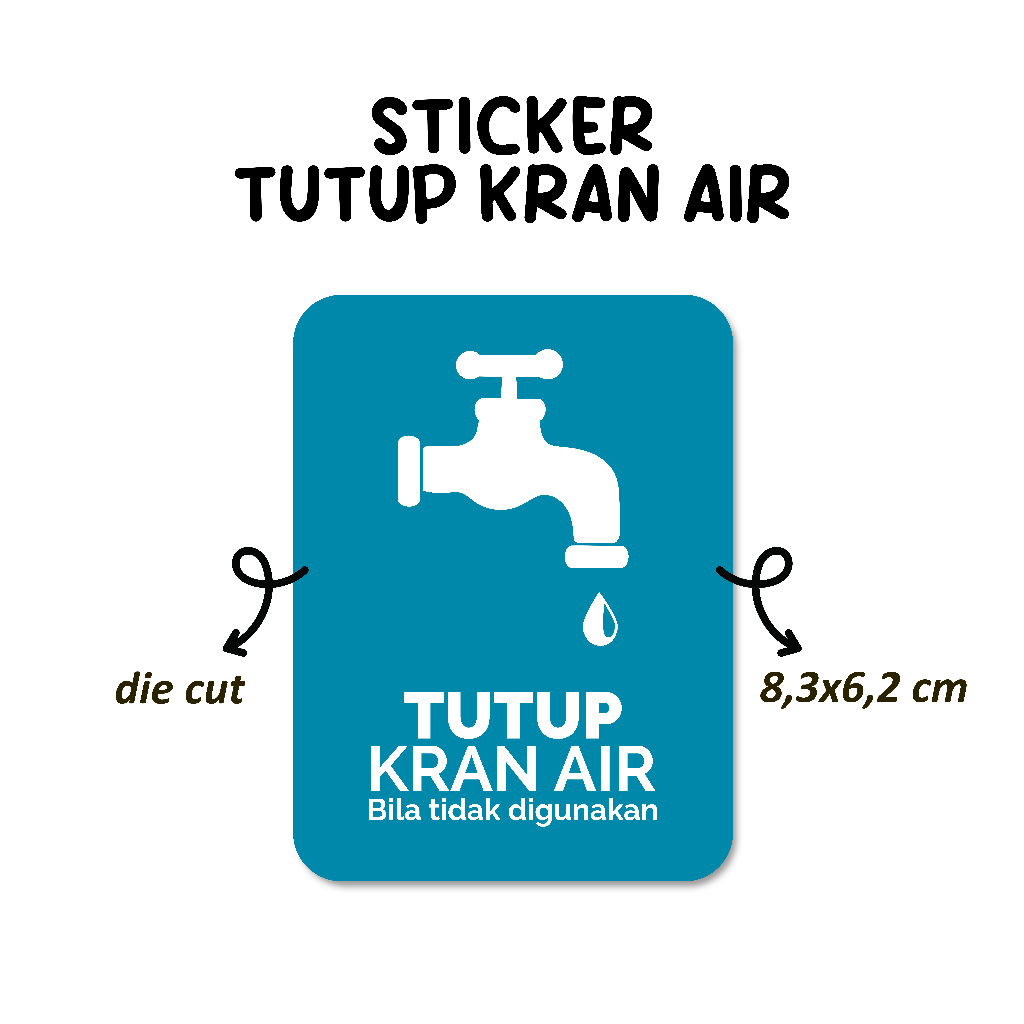 

Stiker Tutup Kran Air Stiker Awet Tahan Air Sudah Dipotong Sticker Vinyl Laminasi Glossy Die Cut Warna Biru Cerah 8,3x6,2 cm