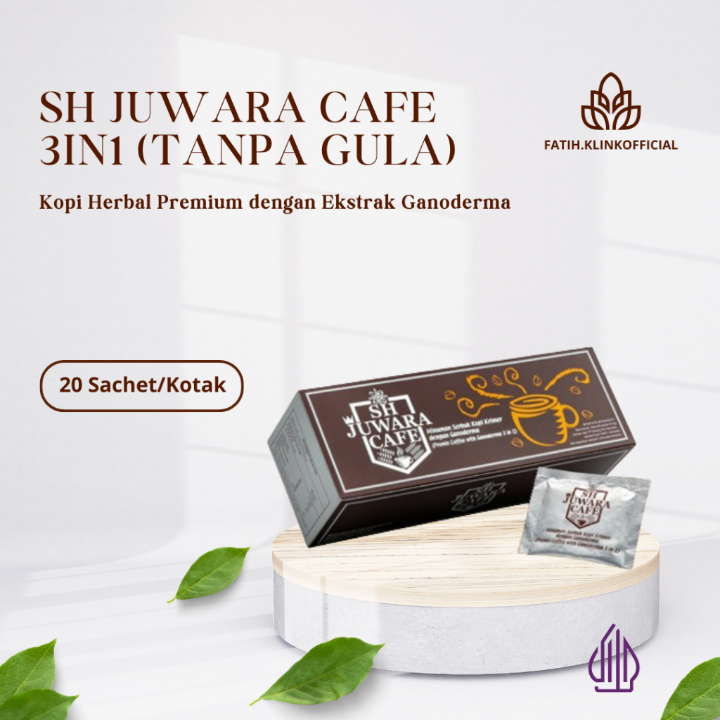 

KOPI SH JUWARA CAFE 3 IN 1 (TANPA GULA) ORIGINAL 1 BOX ISI 20 SACHET KOPI KESEHATAN KOPI GANODERMA KOPI JUWARA