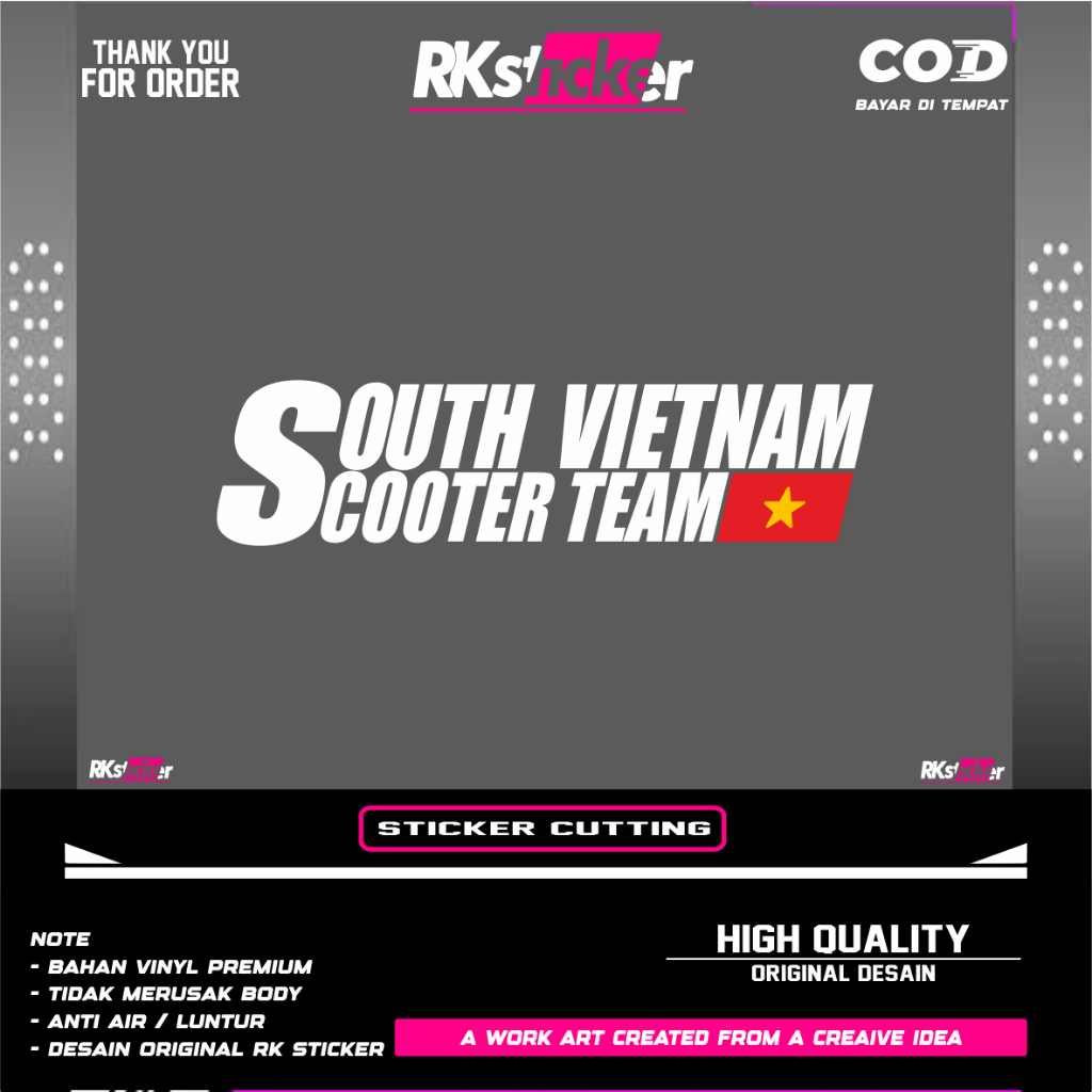 

STICKER STIKER CUTTING SOUTH VIETNAM SCOOTER TEAM STIKER VIRAL