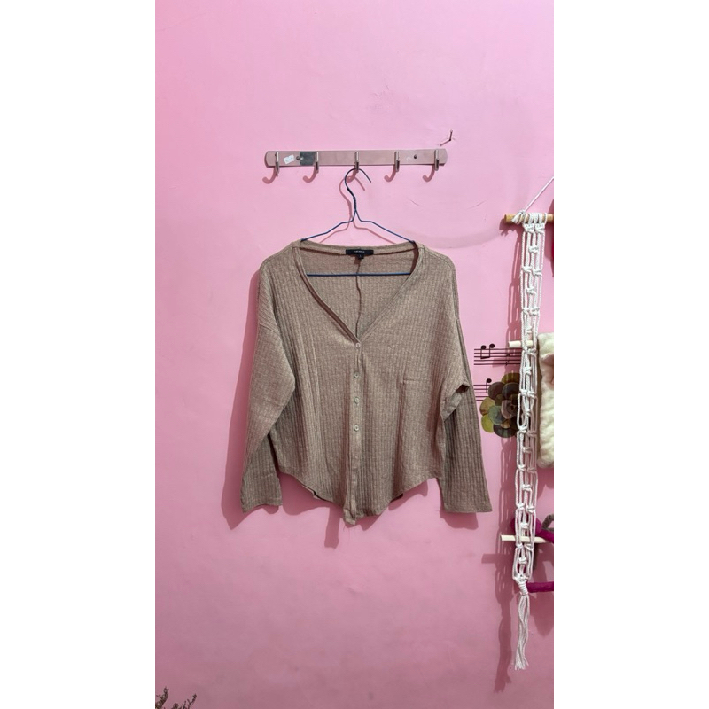 Cardigan outer knit Rajut brown coklat forever 21 f21