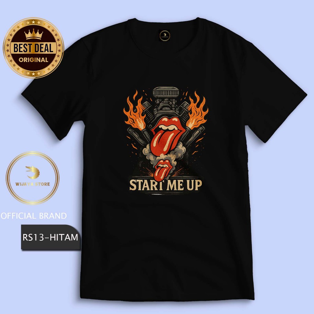 Kaos Band The Rolling Stones RS13  Start Me Up Album Cotton Combed 24s T Shirt