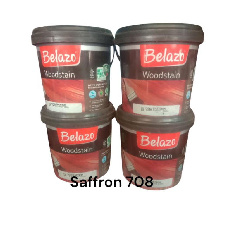 PLITUR KAYU WOODSTAIN, WATER BASED, AIR BELAZO KEMASAN 1ltr, warna SAFFRON 708