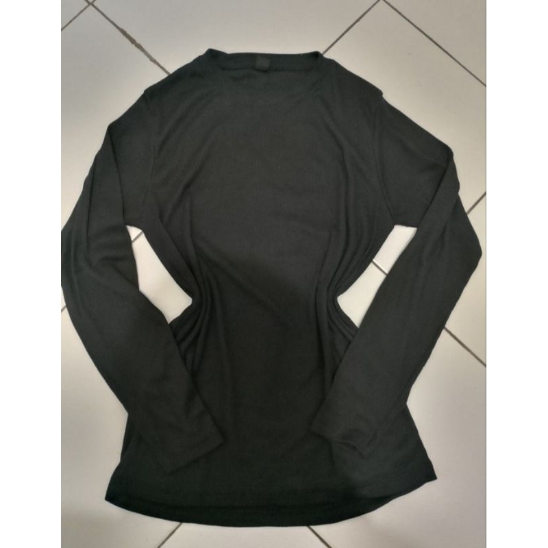 Kaos Rib Knit Prem (Hitam)