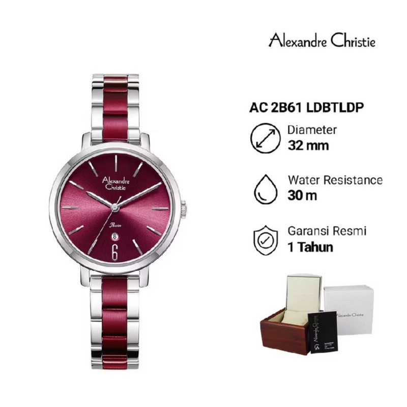Best Seller Jam Tangan Wanita Alexander Christie AC 2B61 LDBTLDP Analog Stainless Steel Original