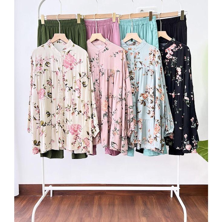 COD  ONESET DELLA  Set wanita motif bunga  AtasanCelana