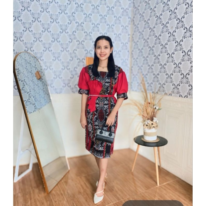 dres tenun Jepara model Aira marun