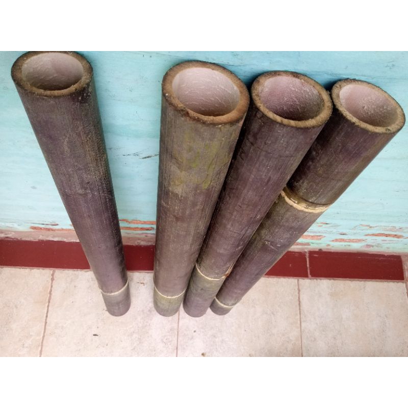 BAMBU HITAM GELONDONGAN PANJANG 1M.