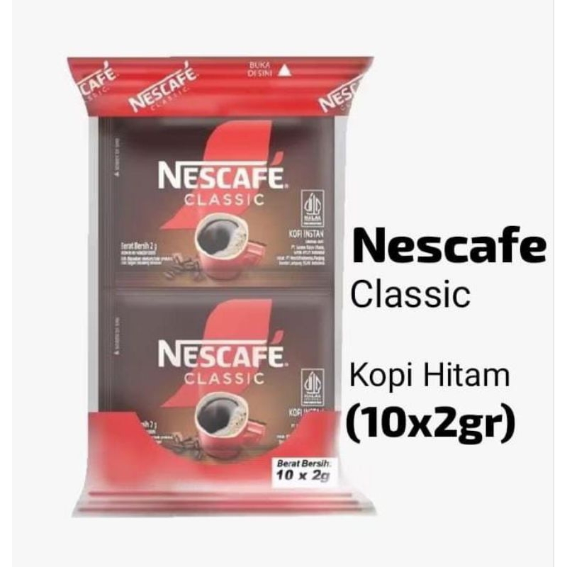 

NESCAFE Classic kopi instan hitam Sachet (10x2) gr