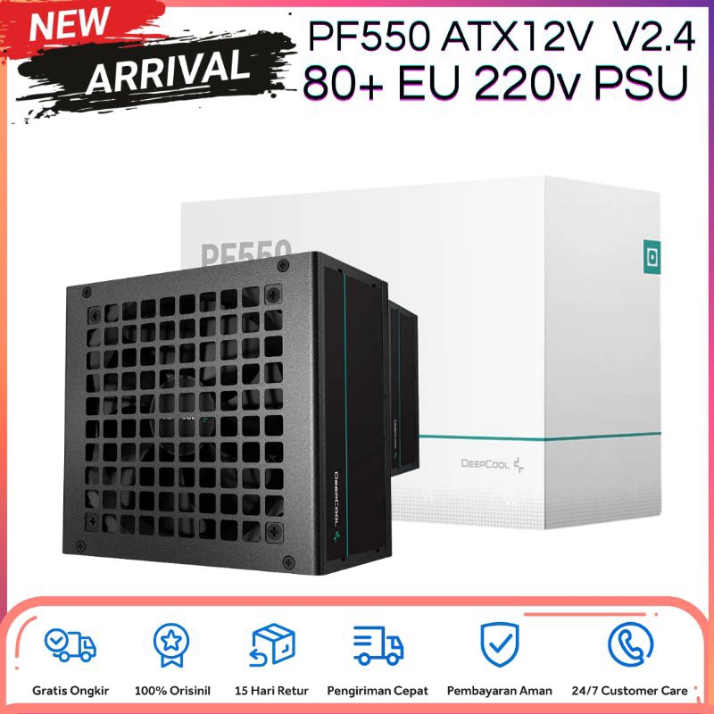 DeepCool PF500 PSU 500W Standard 80+ WHITE EU 220v No Medular ATX12V Flat Cable Power Supply