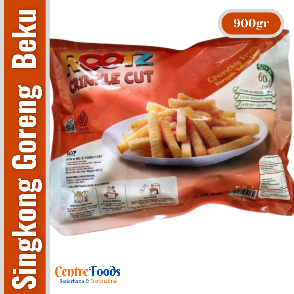 

Singkong Goreng Beku Potongan Kerut - Crinkle Cut ROOTZ | 900gr [ Harga Per BKS ]