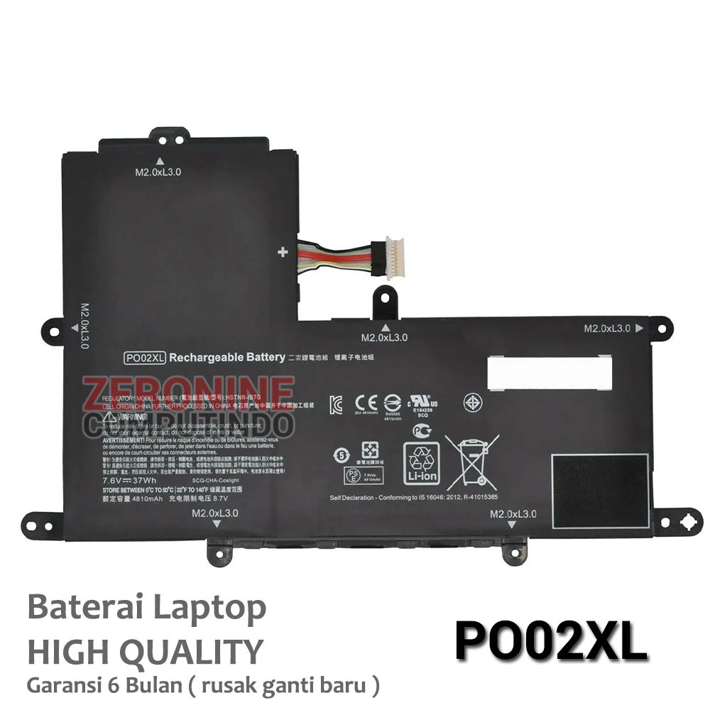 Batre hp PO02XL 823908-1C1 TPN-Q166 11-R010NR Stream 11 Pro G2 G3 G4
