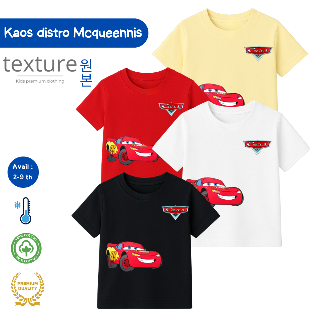 kaos/kaos katun/kaos mcqueen/kaos anak laki laki/baju/mcqueen/baju cars