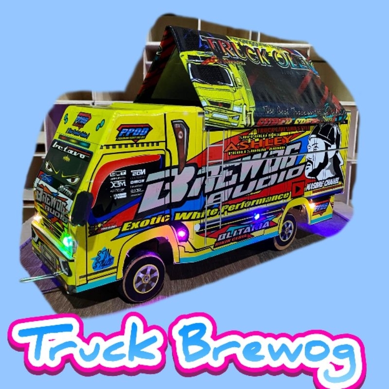 Promo Miniatur Truk Brewog Kuning Oleng Terpal