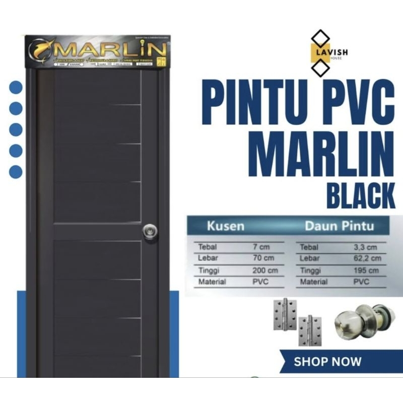 PINTU UPVC MARLIN BLACK. PINTU UPVC TERMURA ELAGANT. PINTU KAMAR MANDI PINTU KOS PINTU RUMAH TANGGA