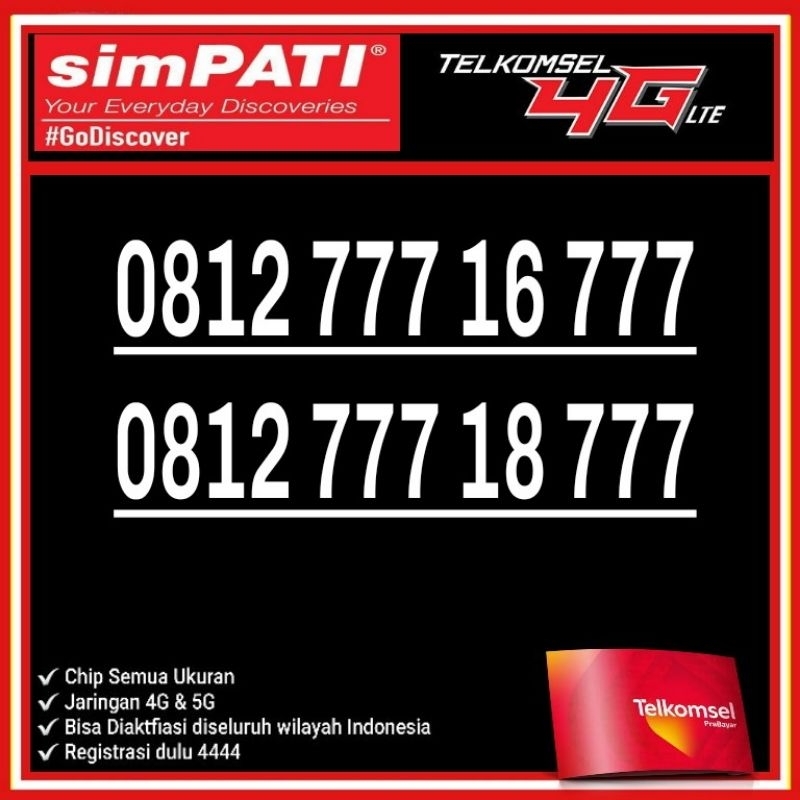 NOMOR CANTIK TELKOMSEL SIMPATI 4G LTE 777 #S777
