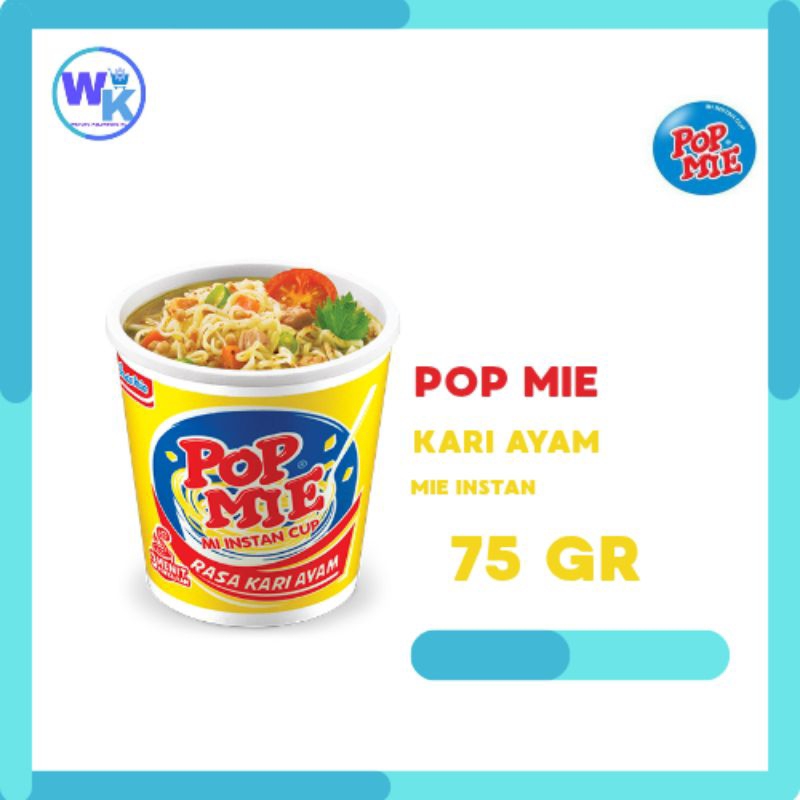Pop Mie Kari Ayam 75gr Isi 24 Cup - Mi Instan Cup Praktis & Lezat | Warung_Kelontong_Ku