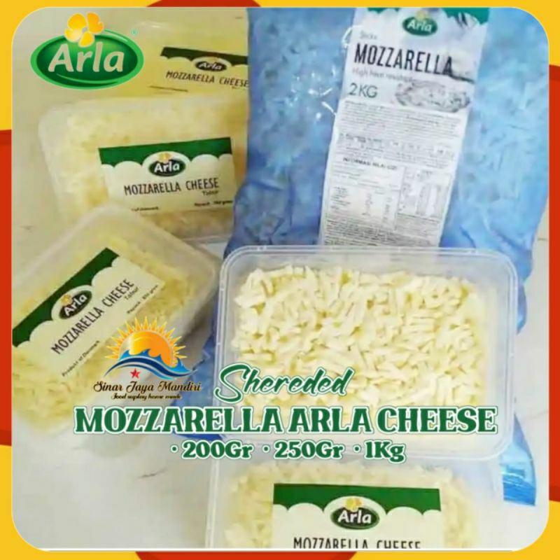 

Mozarella Arla Pizza Shreded Repack 250 Gram