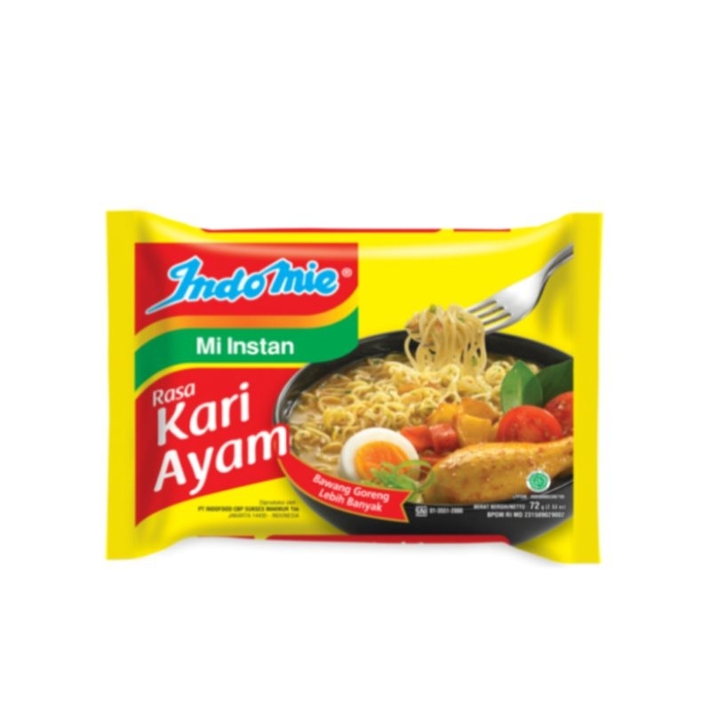 

Indomie Kuah Kari Ayam Mie Instan 72gr 1pcs