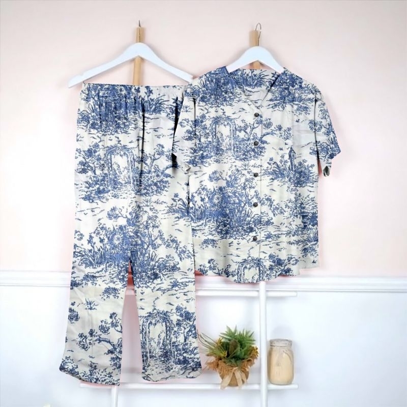 cp setelan v jumbo wanita oversize/baju tidur wanita jumbo ld120-ld140cm