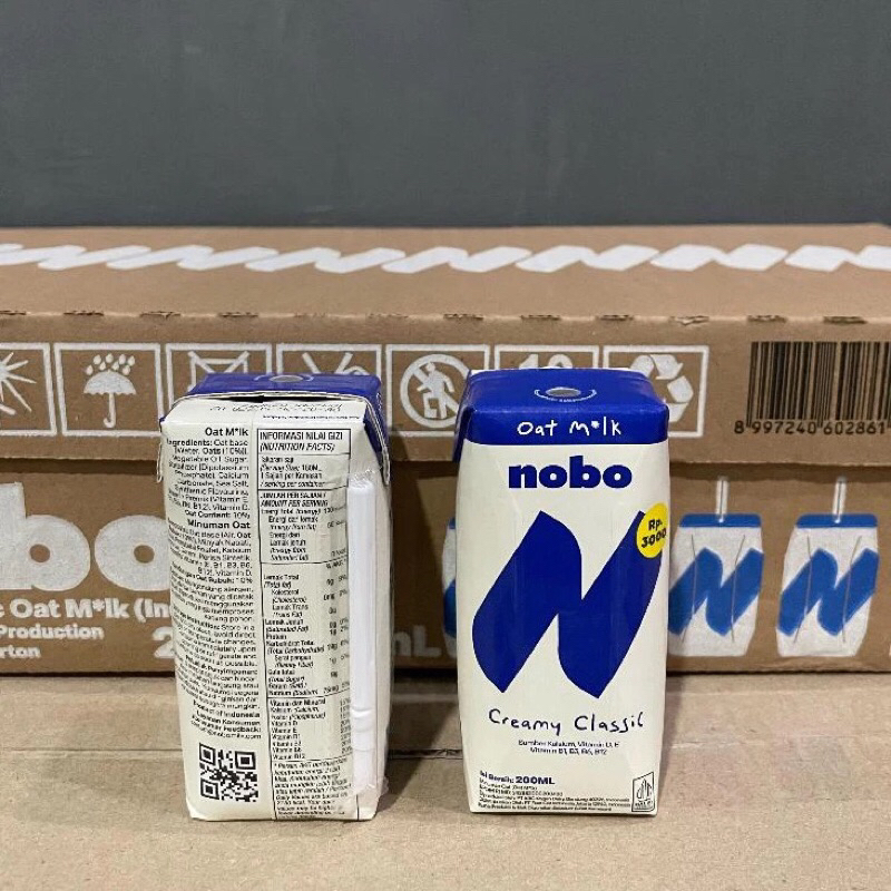 

SUSU OATMILK NOBO CREAMY CLASSIC 200 ML susu viral