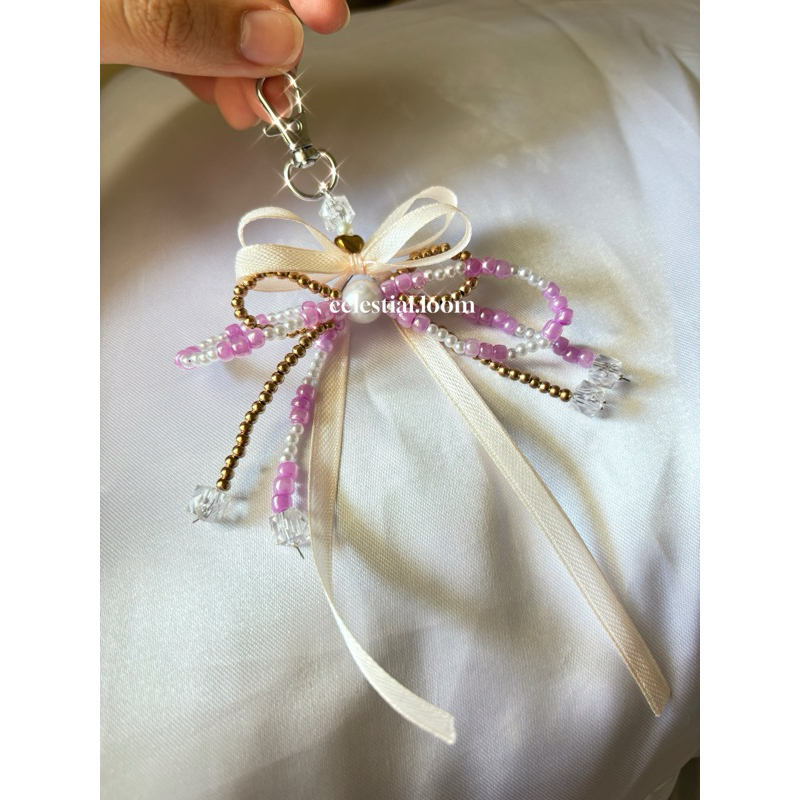 Gantungan Tas /  Bag Charm / Keychain Pita Coquette - Soft Purple