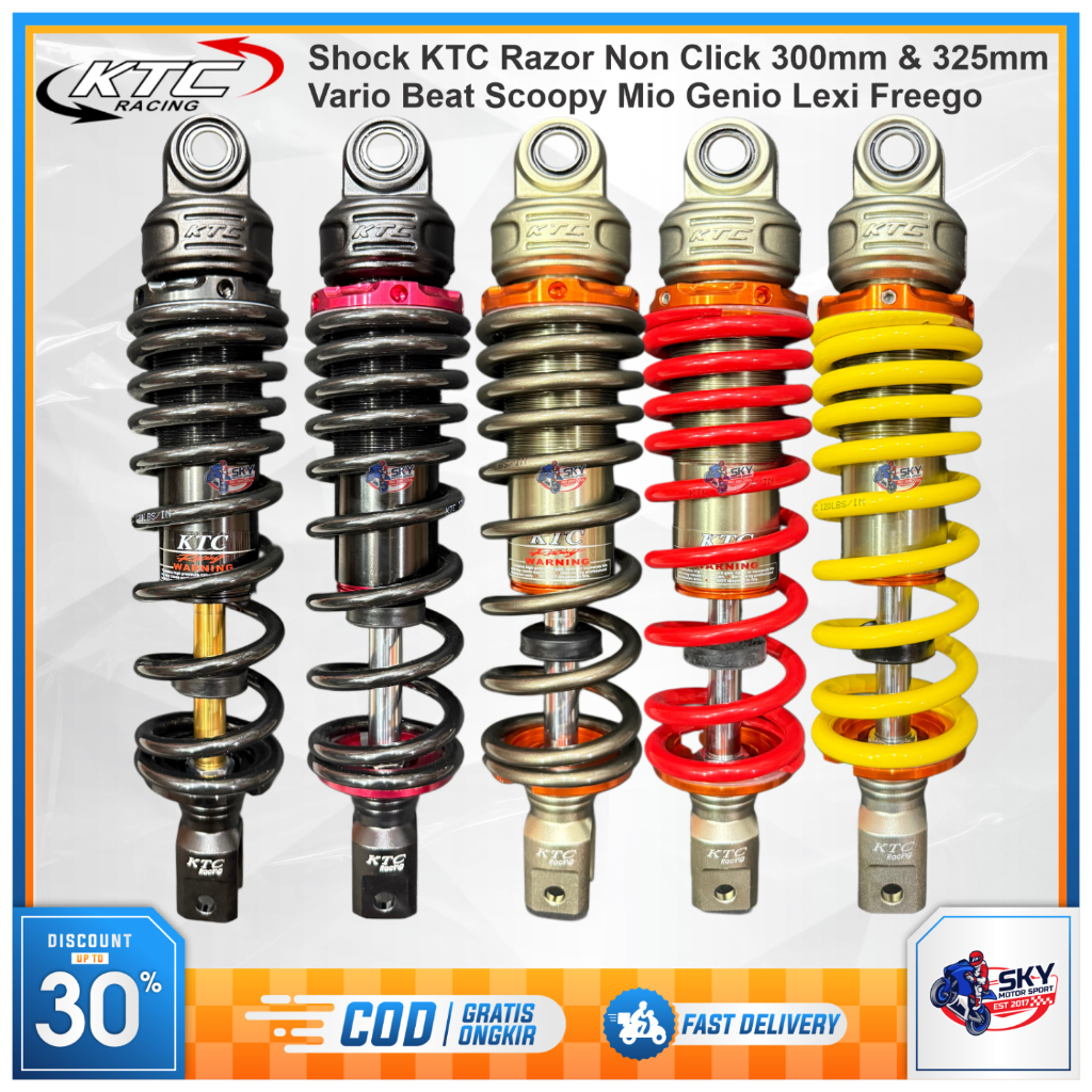 Shock Breaker KTC Razor 300 325 mm Non Click Non Tabung Vario Mio Beat Scoopy Fino Lexi Genio Fazio