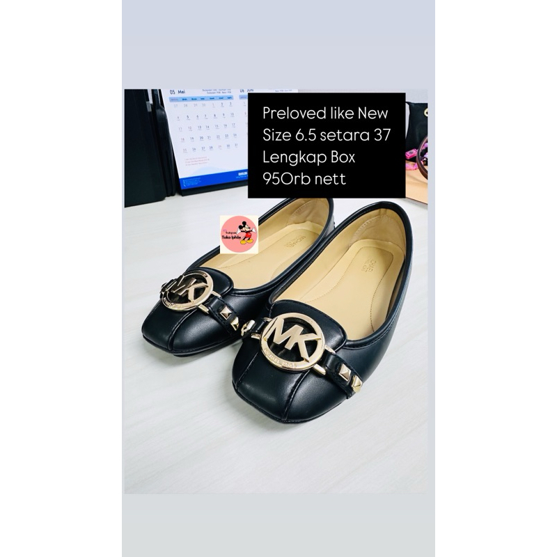 prleoved flat shoes mk - black - size 7 setara 37