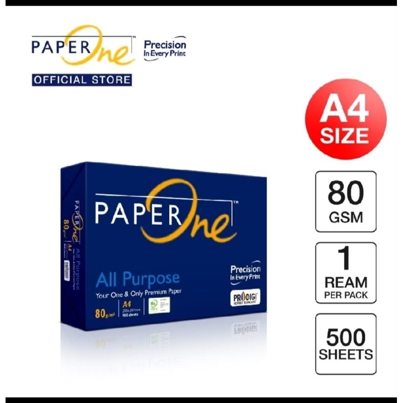 

Kertas A4 80Gsm PaperOne 1Kg 200 Lembar